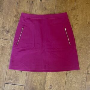 LOFT Fuchsia Mini Skirt with Zipper Details